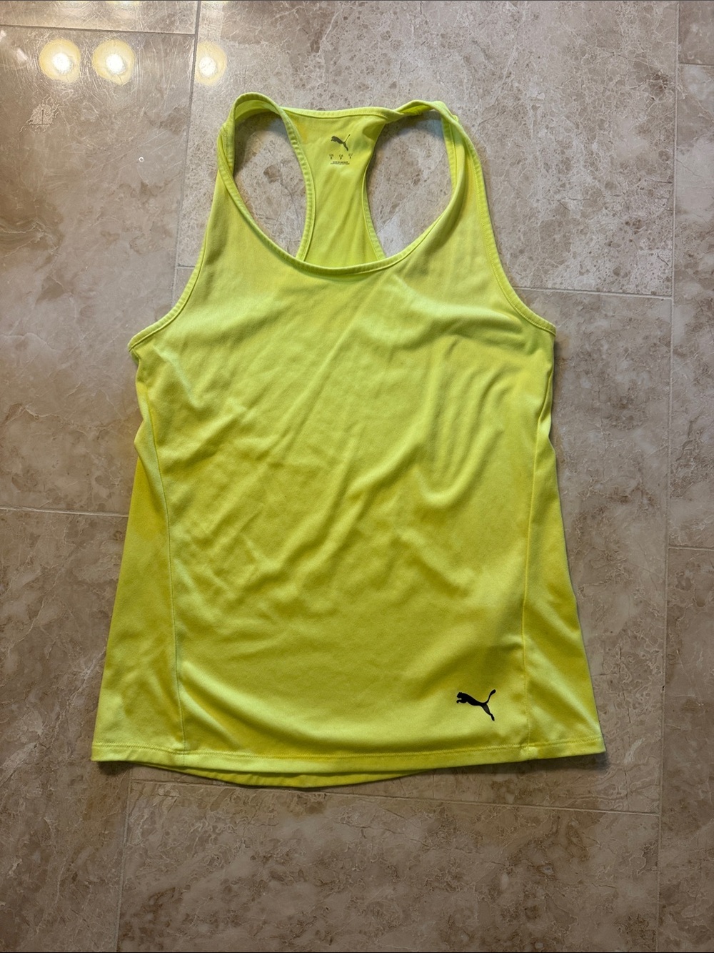 Puma Women's Neon Yellow Racerback Tank
